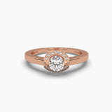 Ivana Jewels Rings Rose Gold / 14KT Halo Solitaire Classic Center piece Ring