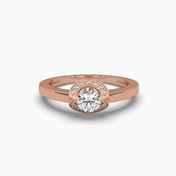 Ivana Jewels Rings Rose Gold / 14KT Halo Solitaire Classic Center piece Ring