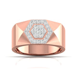 Ivana Jewels Rings Rose Gold / 14KT Hexagon Halo Men's Ring