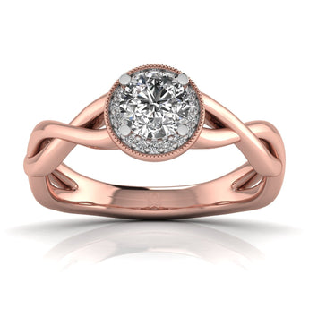 Ivana Jewels Rings Rose Gold / 14KT Infinity Halo Engagement Ring