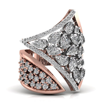 Ivana Jewels Rings Rose Gold / 14KT Luxe Pear & Round Cascade Diamond Ring