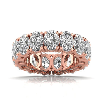 Ivana Jewels Rings Rose Gold / 14KT Oval Diamond Channel Setting Eternal Ring