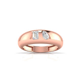 Ivana Jewels Rings Rose Gold / 14KT Pear & Emerald Shape Diamonds Wide Band Ring