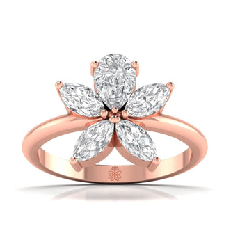 Ivana Jewels Rings Rose Gold / 14KT Pear & Marquise Floral Ring