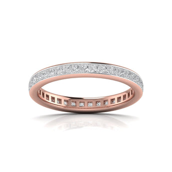 Ivana Jewels Rings Rose Gold / 14KT Princess Cut Diamonds Eternity Ring
