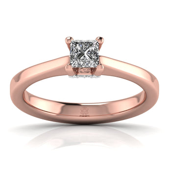 Ivana Jewels Rings Rose Gold / 14KT Princess Cut Solitatire Ring