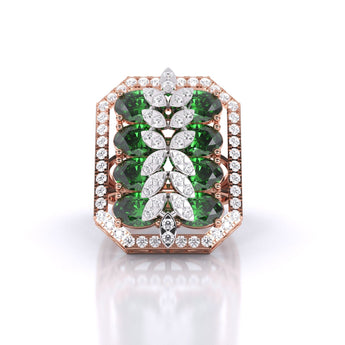 Ivana Jewels Rings Rose Gold / 14KT Rectangle Emerald Ring