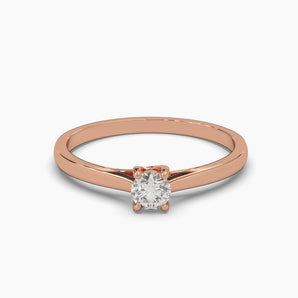 Ivana Jewels Rings Rose Gold / 14KT Round Cut Small Diamond Ring