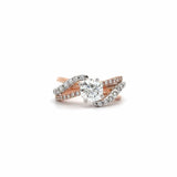 Ivana Jewels Rings Rose Gold / 14KT Round Diamond Two Tone Engagement Ring