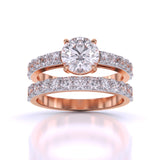 Ivana Jewels Rings Rose Gold / 14KT Scalloped Engagement Ring & Wedding Band