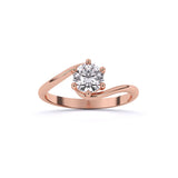 Ivana Jewels Rings Rose Gold / 14KT Simplicity Curve Solitaire Ring