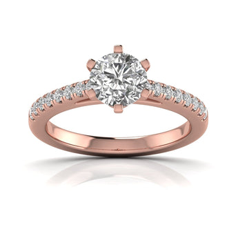 Ivana Jewels Rings Rose Gold / 14KT Sparkle Round Cut Diamond Ring