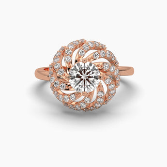 Ivana Jewels Rings Rose Gold / 14KT Starlit Elegance Centre Solitaire Round Diamond Ring
