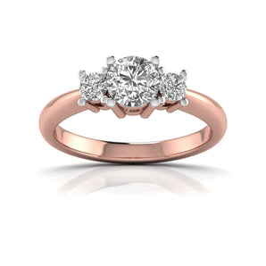 Ivana Jewels Rings Rose Gold / 14KT Triple Head Diamond Ring