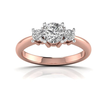 Ivana Jewels Rings Rose Gold / 14KT Triple Head Diamond Ring