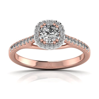 Ivana Jewels Rings Rose Gold / 14KT Twisted Cathedral Style SolitaireÂ Ring