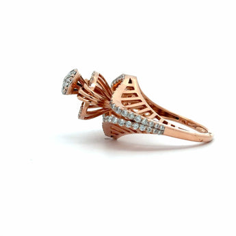 Ivana Jewels Rings Round Cut Diamonds Cluster With Halo Setting Rose Gold Ring