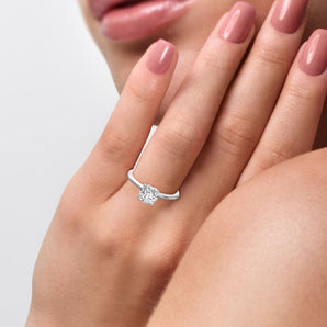 Ivana Jewels Rings Round Cut Solitaire Diamond Crush Ring