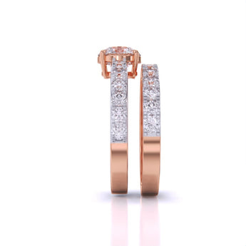 Ivana Jewels Rings Scalloped Engagement Ring & Wedding Band
