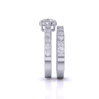 Ivana Jewels Rings Scalloped Engagement Ring & Wedding Band