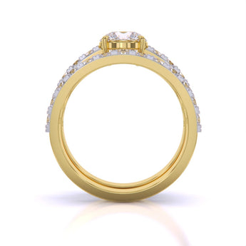 Ivana Jewels Rings Scalloped Engagement Ring & Wedding Band