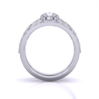Ivana Jewels Rings Scalloped Engagement Ring & Wedding Band