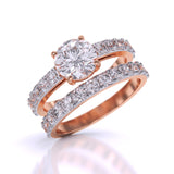 Ivana Jewels Rings Scalloped Engagement Ring & Wedding Band