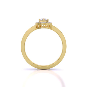 Ivana Jewels Rings Simple Teardrop Halo Diamond Ring