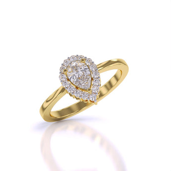 Ivana Jewels Rings Simple Teardrop Halo Diamond Ring