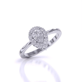 Ivana Jewels Rings Simple Teardrop Halo Diamond Ring