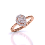 Ivana Jewels Rings Simple Teardrop Halo Diamond Ring