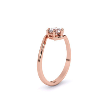 Ivana Jewels Rings Simplicity Curve Solitaire Ring