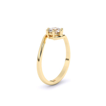 Ivana Jewels Rings Simplicity Curve Solitaire Ring