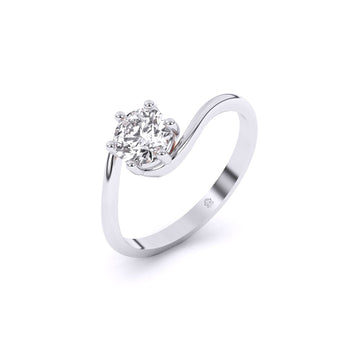 Ivana Jewels Rings Simplicity Curve Solitaire Ring