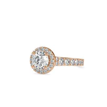 Ivana Jewels Rings Solitaire Halo Round Cut Diamond Engagement Ring
