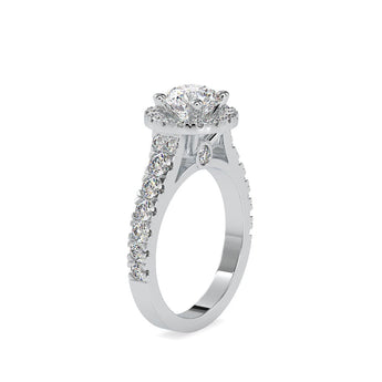 Ivana Jewels Rings Solitaire Halo Round Cut Diamond Engagement Ring