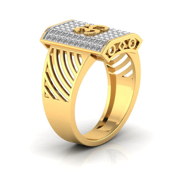 Ivana Jewels Rings Spiritual Om Symbol Diamond Men's Ring