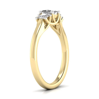 Ivana Jewels Rings Trellis Design Three Diamonds Ring