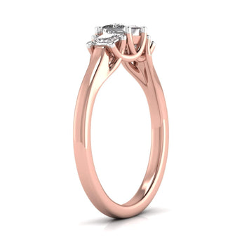 Ivana Jewels Rings Trellis Design Three Diamonds Ring