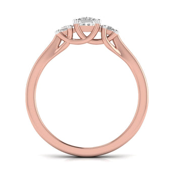 Ivana Jewels Rings Trellis Design Three Diamonds Ring