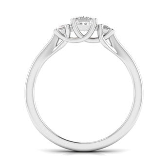 Ivana Jewels Rings Trellis Design Three Diamonds Ring