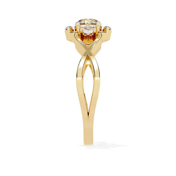 Ivana Jewels Rings Twist Ring with Round Diamonds