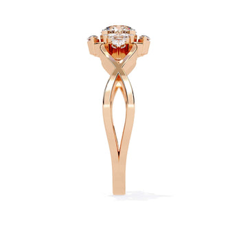 Ivana Jewels Rings Twist Ring with Round Diamonds