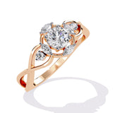 Ivana Jewels Rings Twist Ring with Round Diamonds