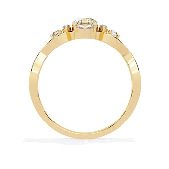 Ivana Jewels Rings Twist Ring with Round Diamonds
