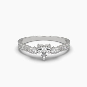 Ivana Jewels Rings White Gold / 14KT 0.50 Carat Heart Charm Diamond Ring