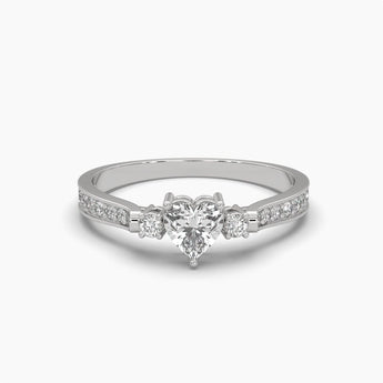 Ivana Jewels Rings White Gold / 14KT 0.50 Carat Heart Charm Diamond Ring