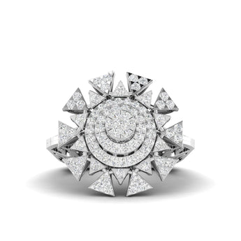 Ivana Jewels Rings White Gold / 14KT 1.12 Carat Floral Halo Gold Ring