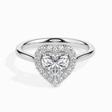 Ivana Jewels Rings White Gold / 14KT 1.2 Carat Centre Solitaire Heart Shape Diamond Halo Engagement Ring