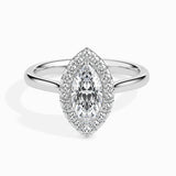 Ivana Jewels Rings White Gold / 14KT 1.2 Carat Solitaire Marquise Diamond Halo Ring